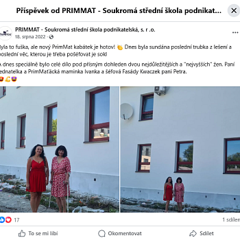 Recenze opravy školy PrimMat s.r.o. ve Frýdku-Místku