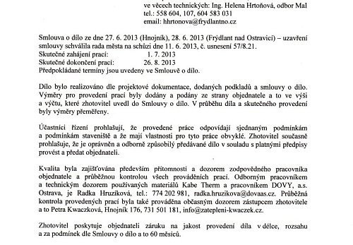 rodinného domu Mateřská školka Frýdlant nad Ostravicí rok 2013