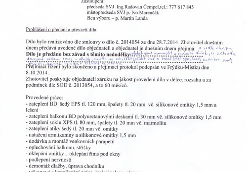 Zateplení bytového domu BYTOVÝ DŮM - Frýdek-Místek