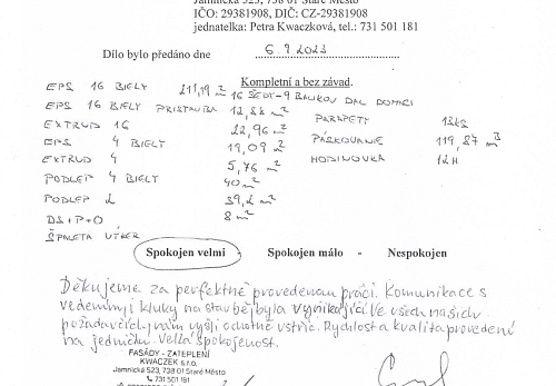 Zateplení rodinného domu Pržno