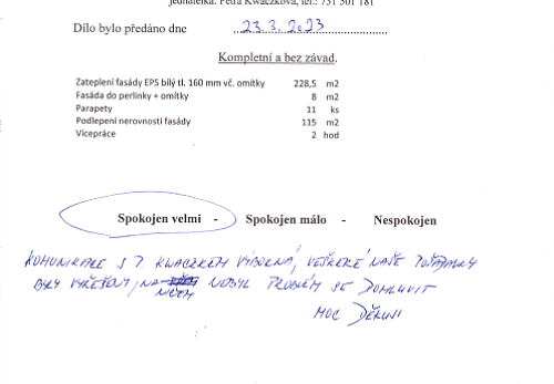 Zateplení rodinného domu Komorní Lhotka