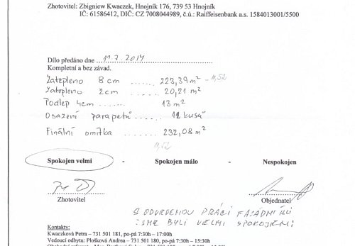 Zateplení rodinného domu Palkovice