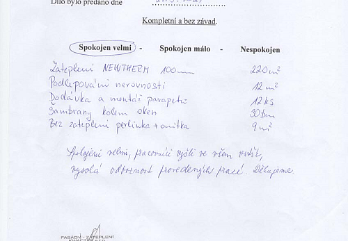 Zateplení rodinného domu Řeka