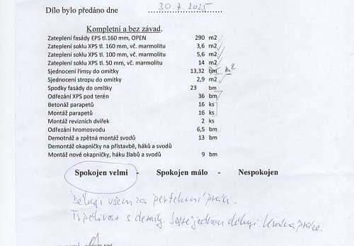 Zateplení rodinného domu Dolní Lhota