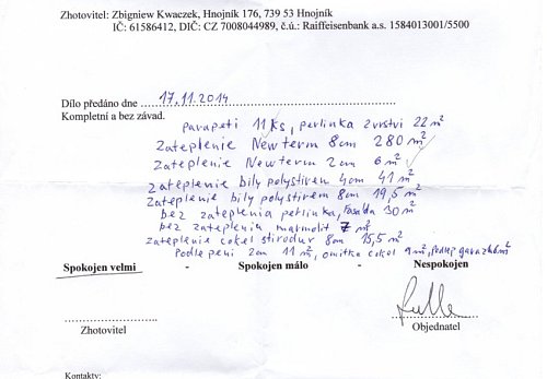 Zateplení rodinného domu Markvartovice