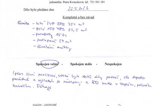 Zateplení rodinného domu Řeka