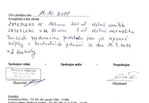 Zateplení rodinného domu Chotěbuz