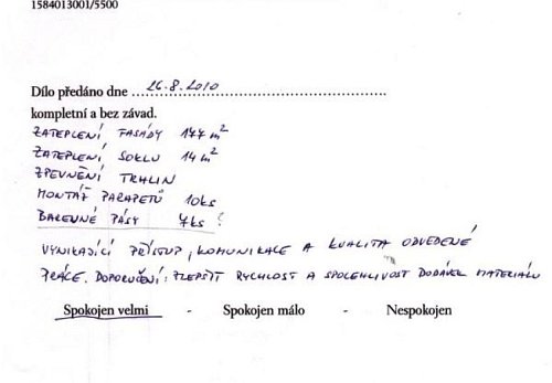 Zateplení rodinného domu Komorní Lhotka