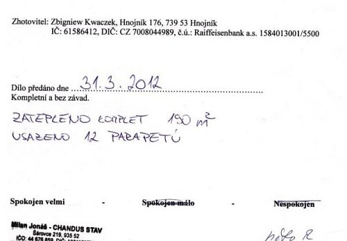 Zateplení rodinného domu Nový Jičín - Žilina