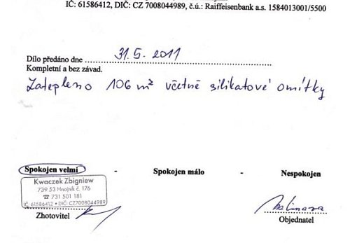 Zateplení rodinného domu Paskov