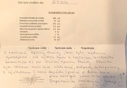 Realizace fasády rodinného domu Klimkovice