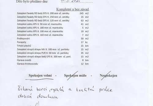 Realizace zateplení a fasády rodinného domu Palkovice