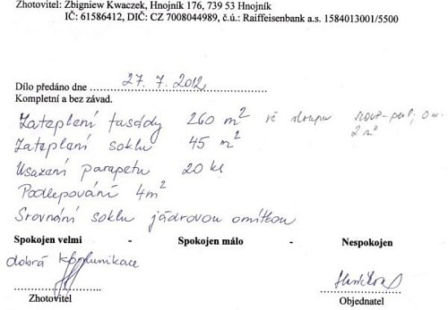 Zateplení rodinného domu Dobrá u Frýdku-Místku