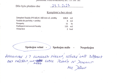 Zateplení rodinného domu Komorní Lhotka