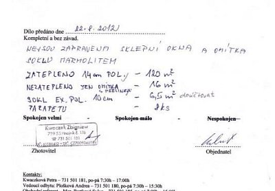 Zateplení rodinného domu Oldřichovice