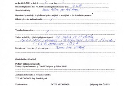 Zateplení bytového domu BYTOVÝ DŮM - F-M, Lískovec