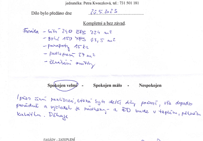 Zateplení rodinného domu Řeka