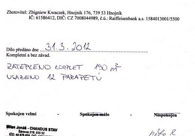 Zateplení rodinného domu Nový Jičín - Žilina