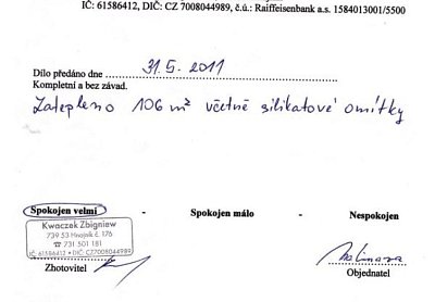 Zateplení rodinného domu Paskov