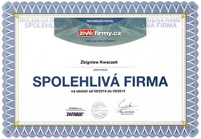 Zateplení fasád Kwaczek certifikáty